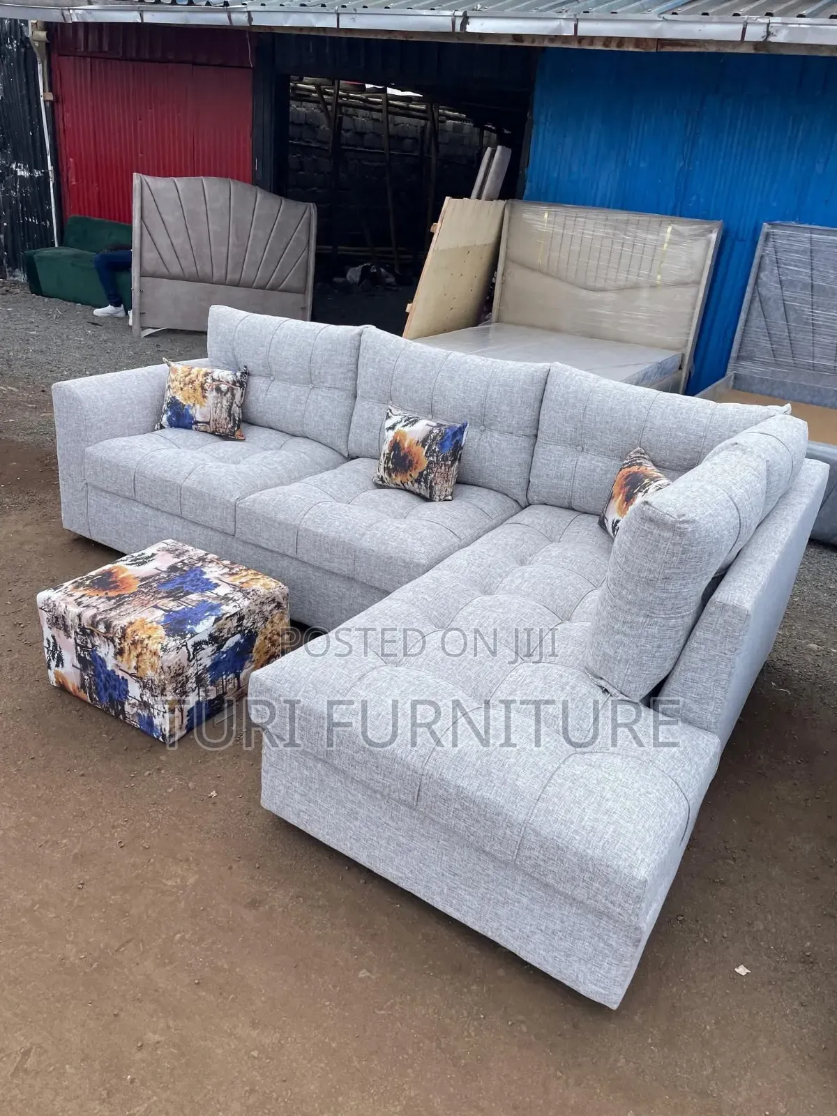 Lshape Spring Cushions Sofa