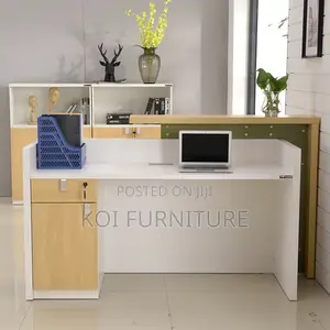 Office Desk : 1.6m Modern Two-Tone Reception Desk