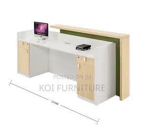 Office Desk : 1.6m Modern Two-Tone Reception Desk