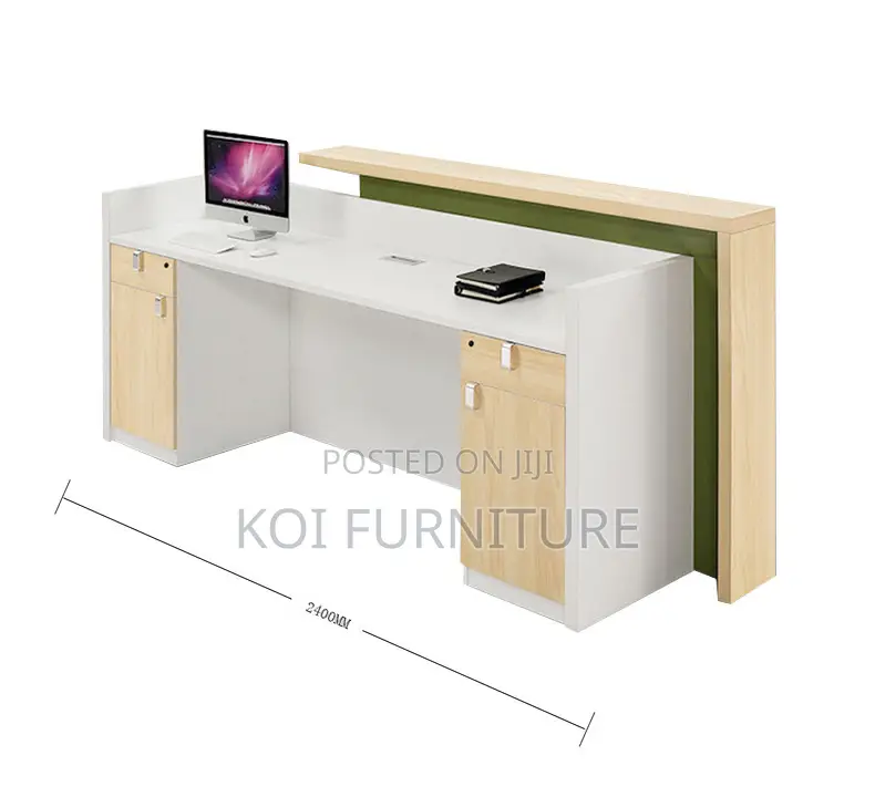 Office Desk : 1.6m Modern Two-Tone Reception Desk