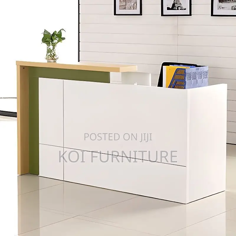 Office Desk : 1.6m Modern Two-Tone Reception Desk