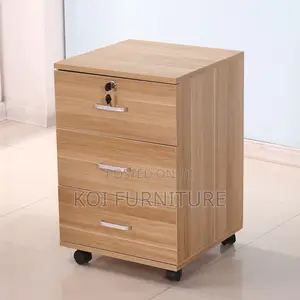 Office Cabinet : 3-Drawer Mobile Wooden Office Pedestal