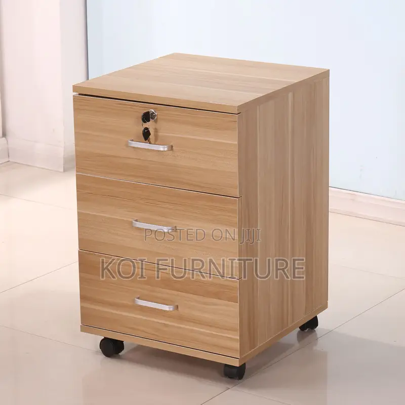 Office Cabinet : 3-Drawer Mobile Wooden Office Pedestal