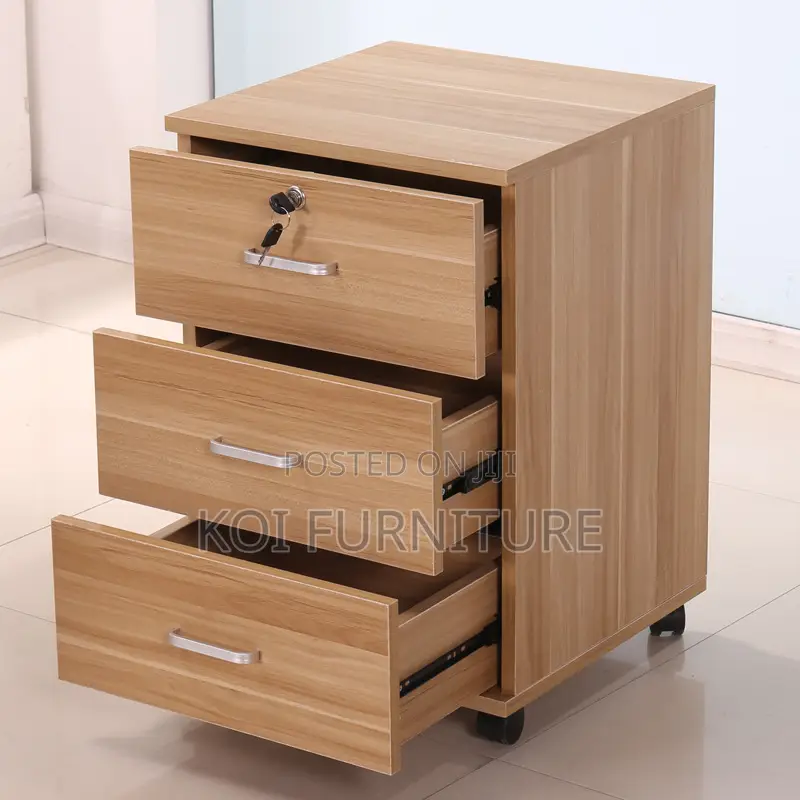 Office Cabinet : 3-Drawer Mobile Wooden Office Pedestal