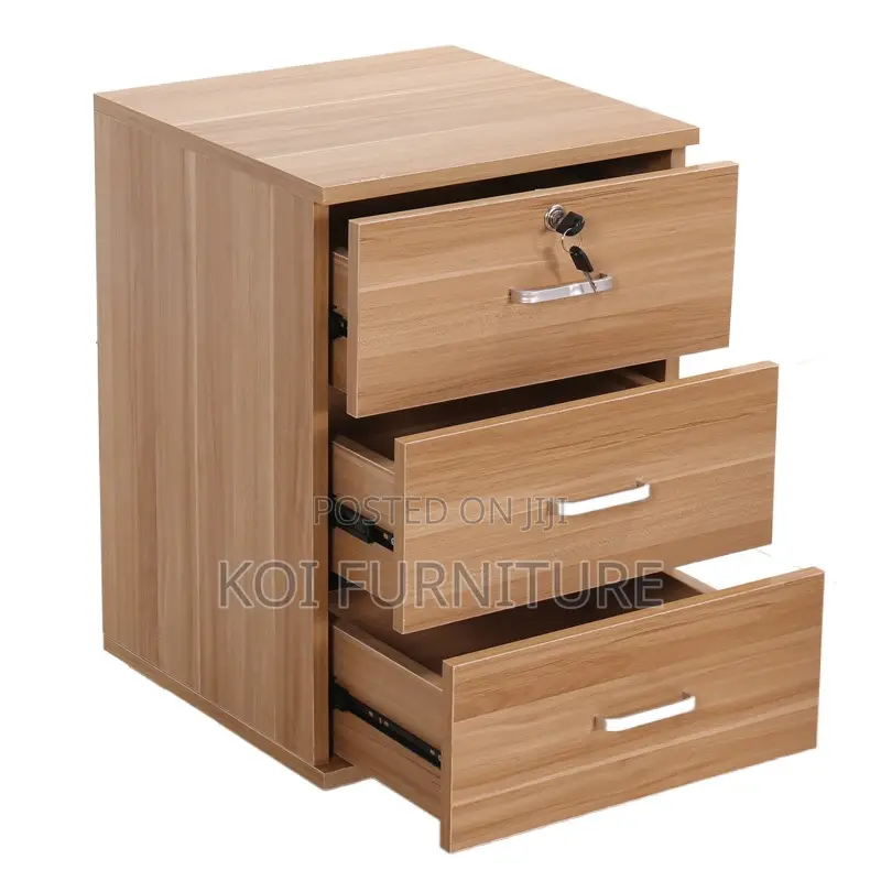 Office Cabinet : 3-Drawer Mobile Wooden Office Pedestal