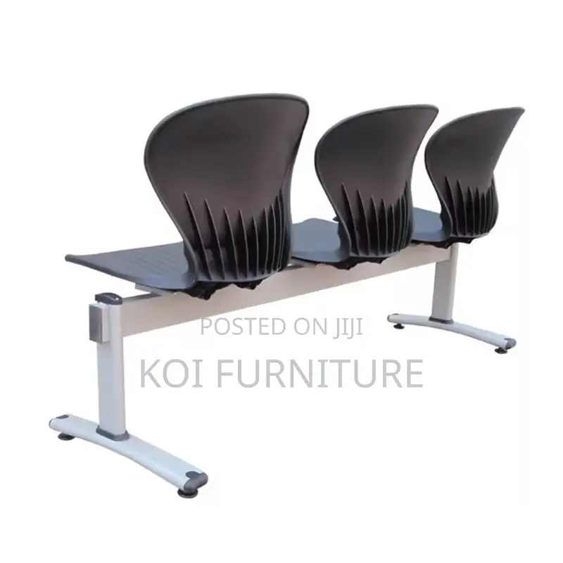 Office Bench : Three-Seater Metal and Plastic Waiting Room