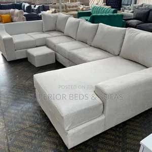 Cream U Shape Sofa 9 Seater- Free Delivery.