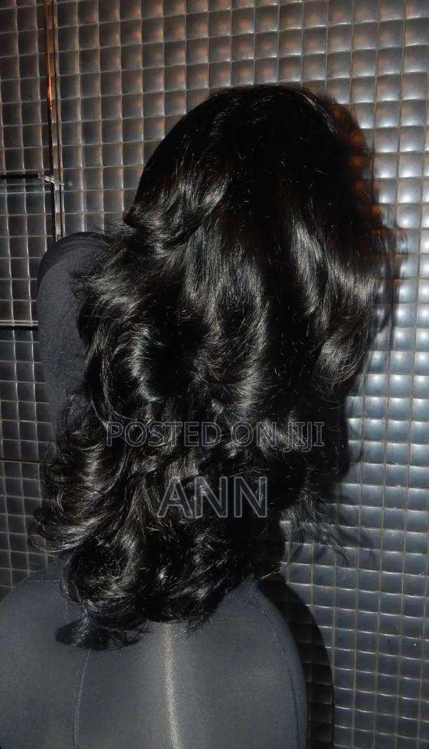 26 Inch Soft Synthetic Wig With Curtain Bangs - thumbnail 4