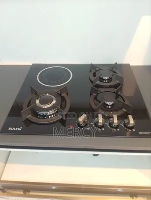Bolesi Hob 3 Gas Burners +1 Infrared Burner Inbuilt Glass Tampared