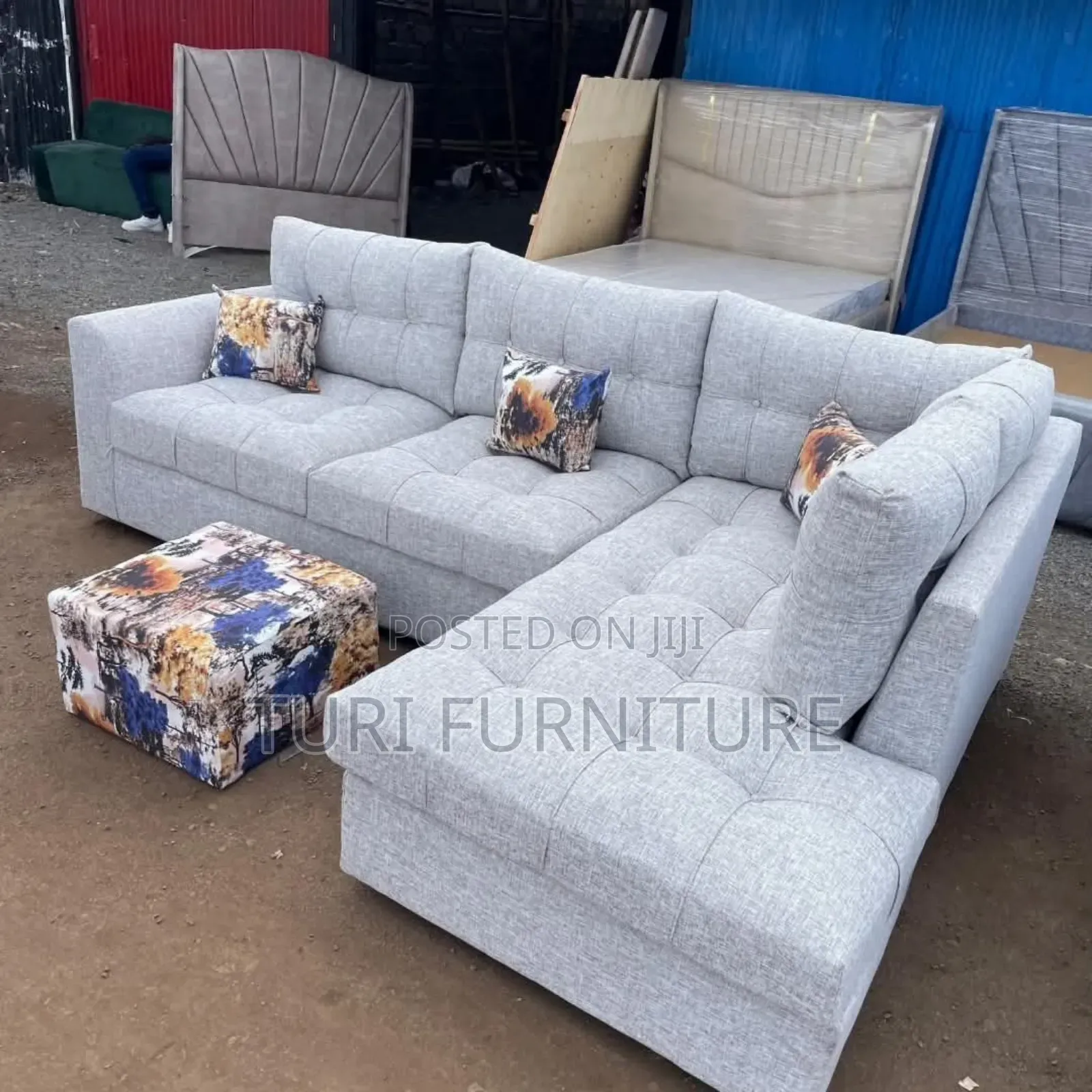 L Shaped Spring Cushions Sofa