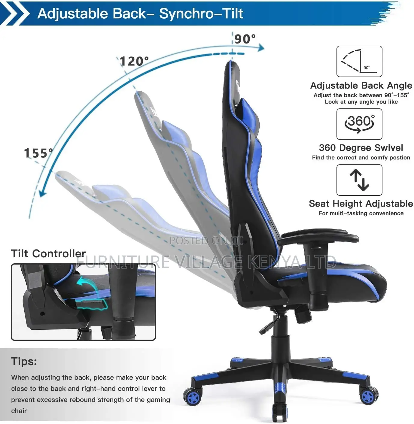 Gaming Chair; High Back Leather Gaming Chair