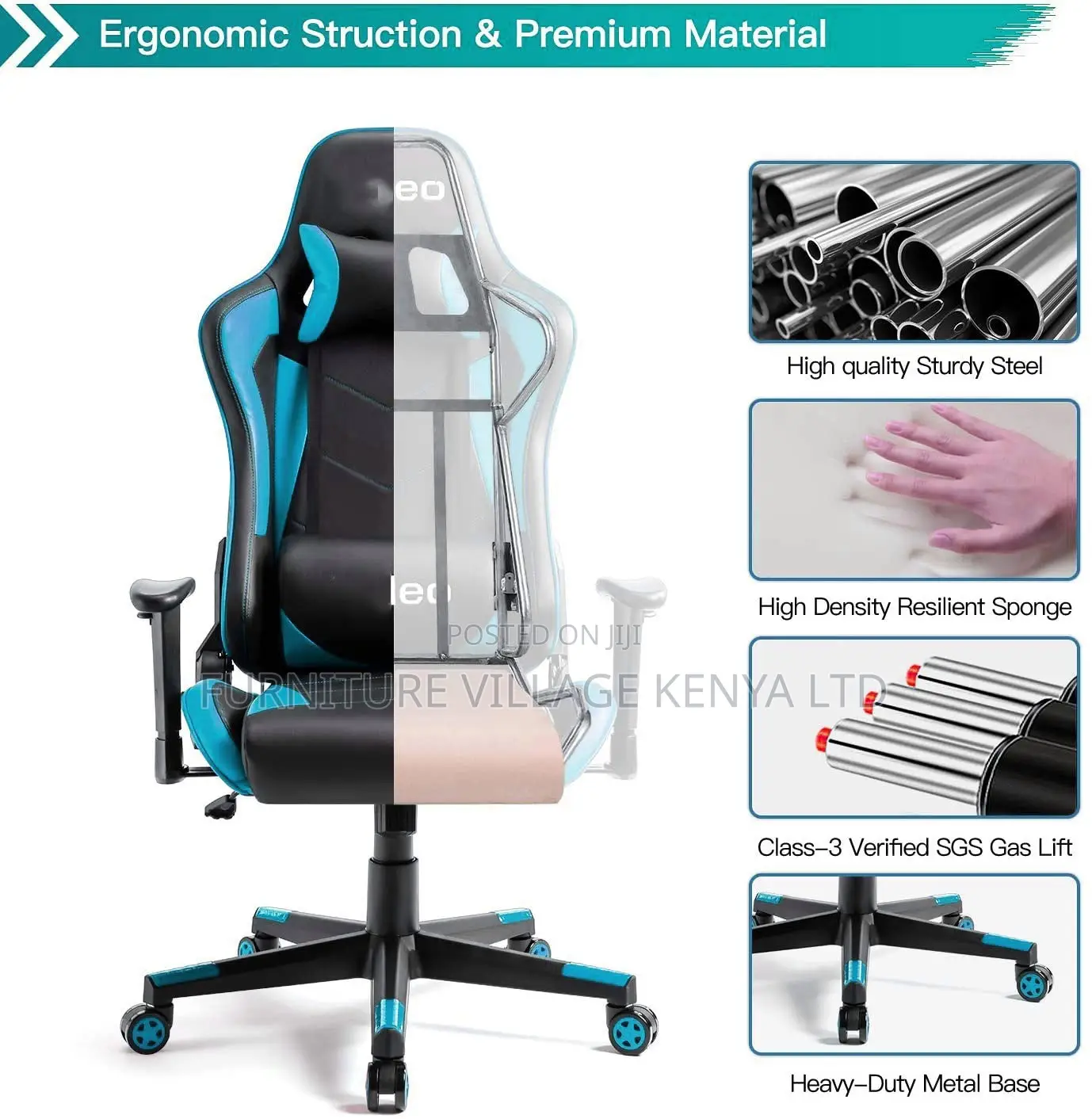 Gaming Chair; High Back Leather Gaming Chair
