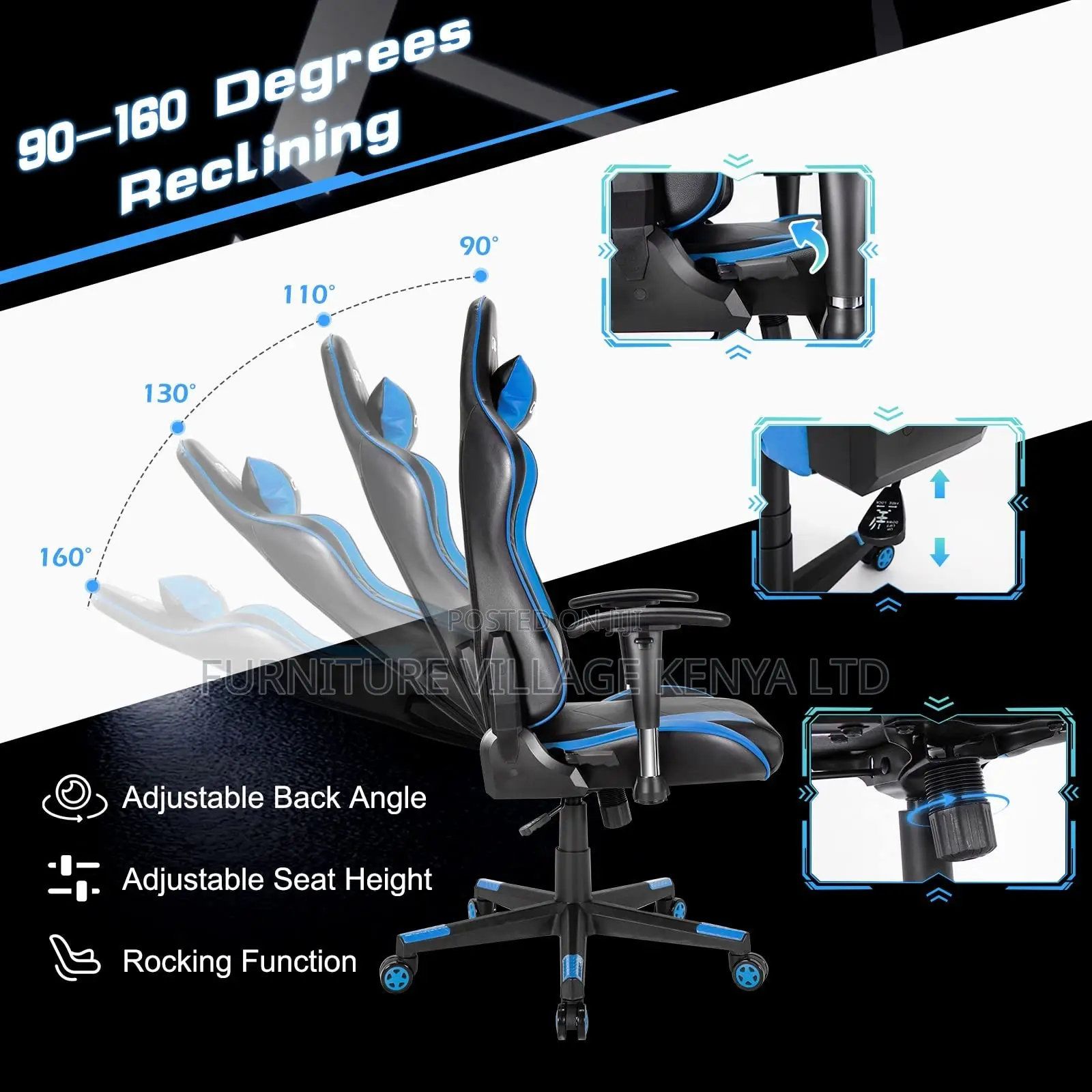 Gaming Chair; High Back Leather Gaming Chair