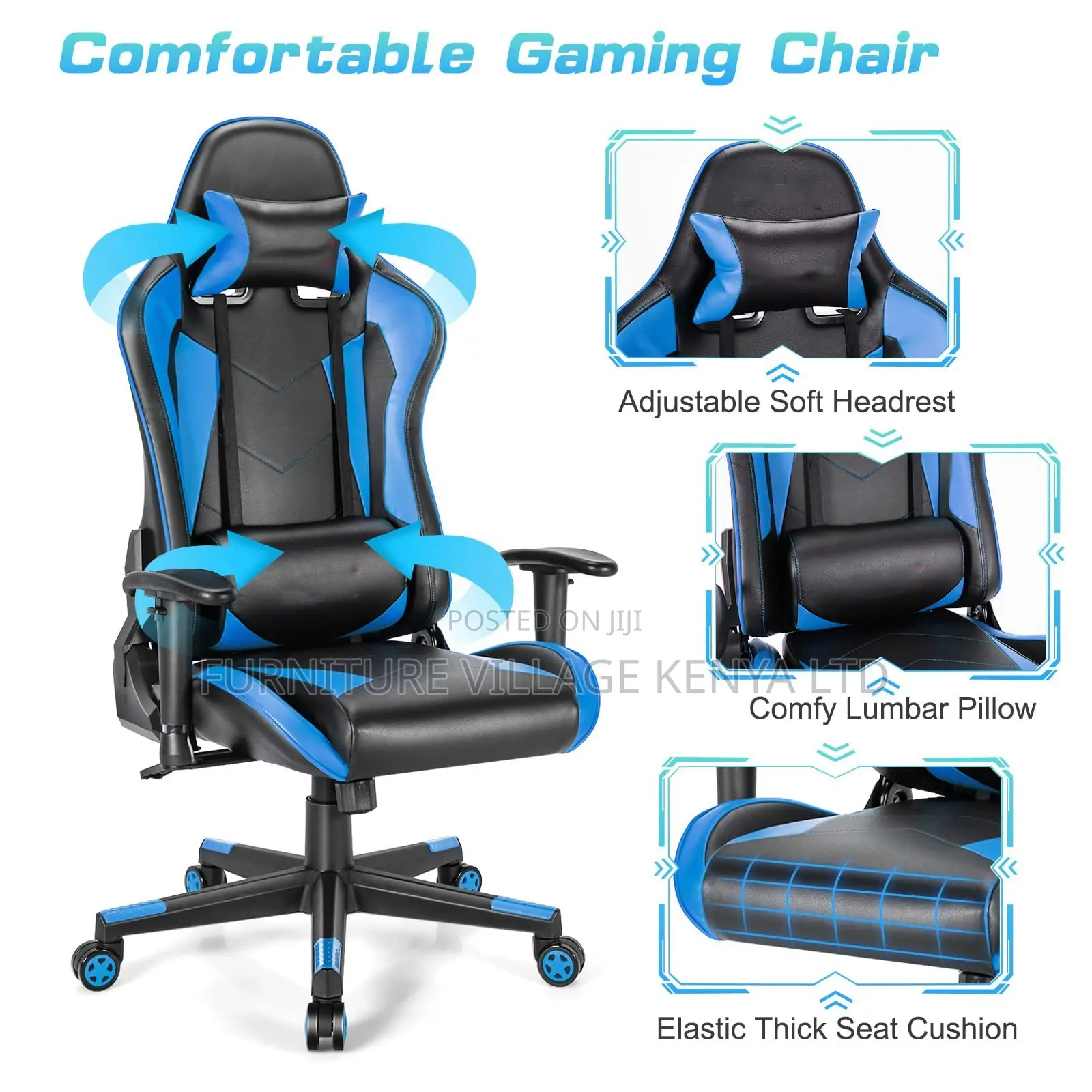 Gaming Chair; High Back Leather Gaming Chair
