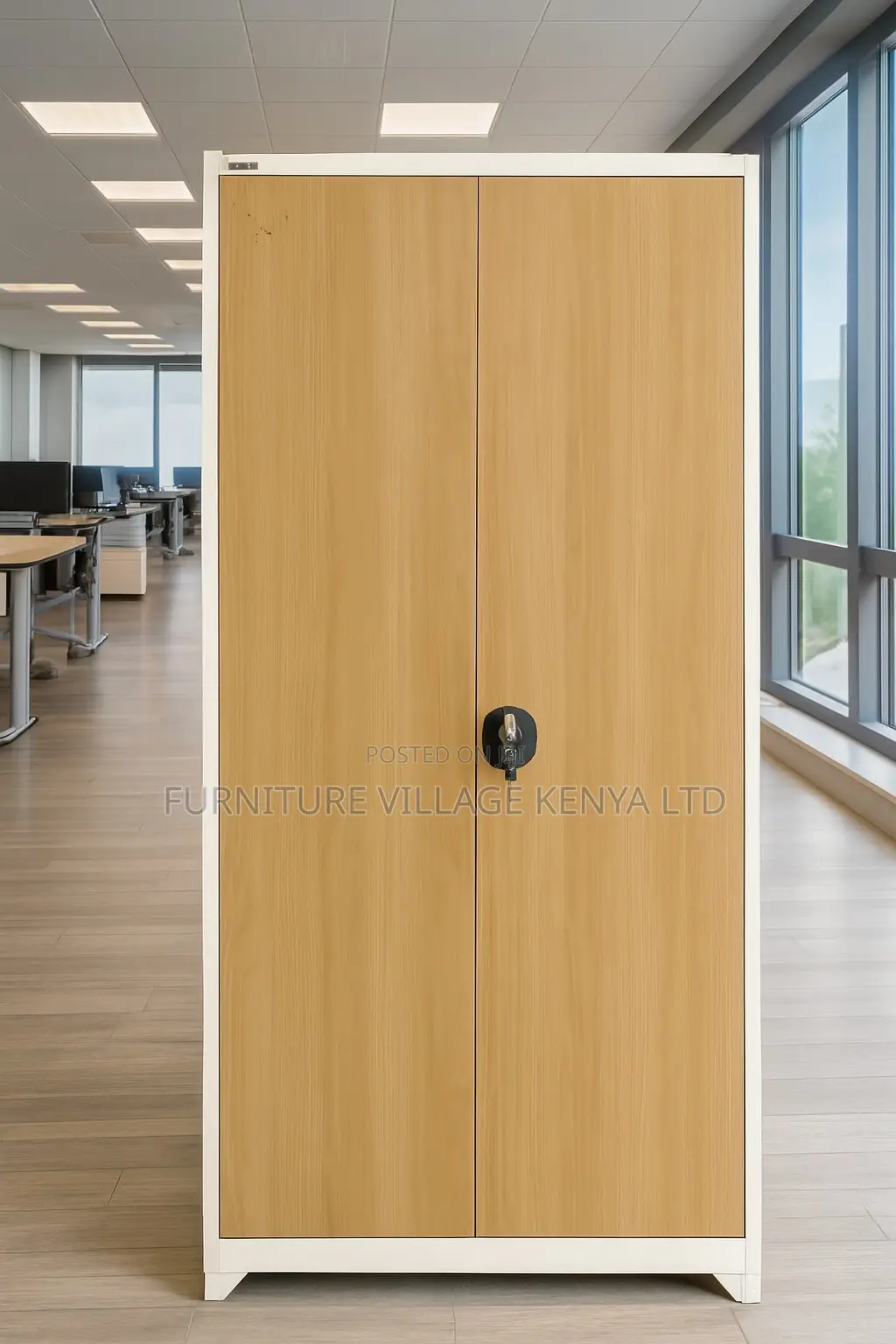 Office Cabinet; 2 Door Brown Metallic Office Cabinet
