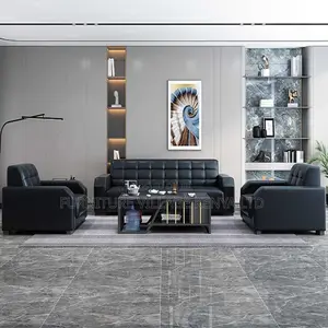Office Sofa; 5-seater Office Leather Sofa Set