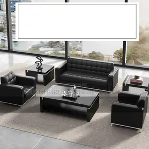 Office Sofa; 5-seater Office Leather Sofa Set