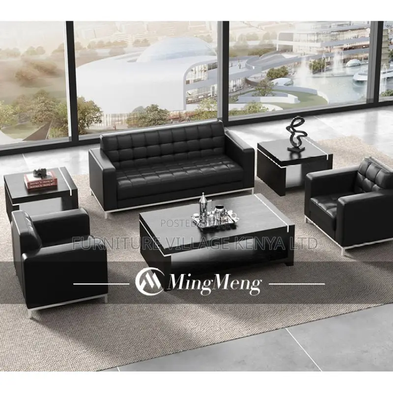 Office Sofa; 5-seater Office Leather Sofa Set