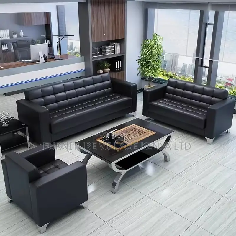Office Sofa; 5-seater Office Leather Sofa Set