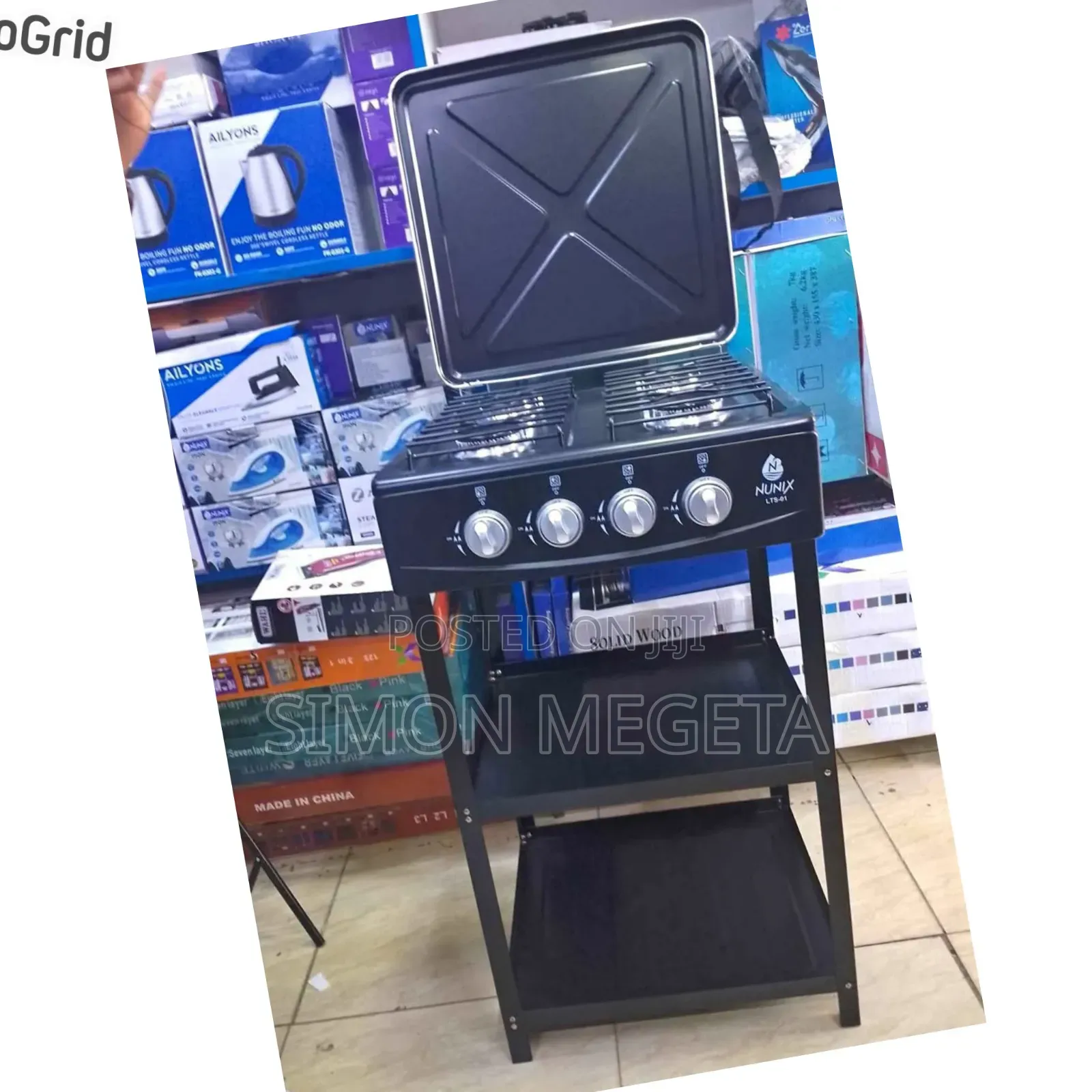 In Stock Nunix Full Gas Cooker With Shelf