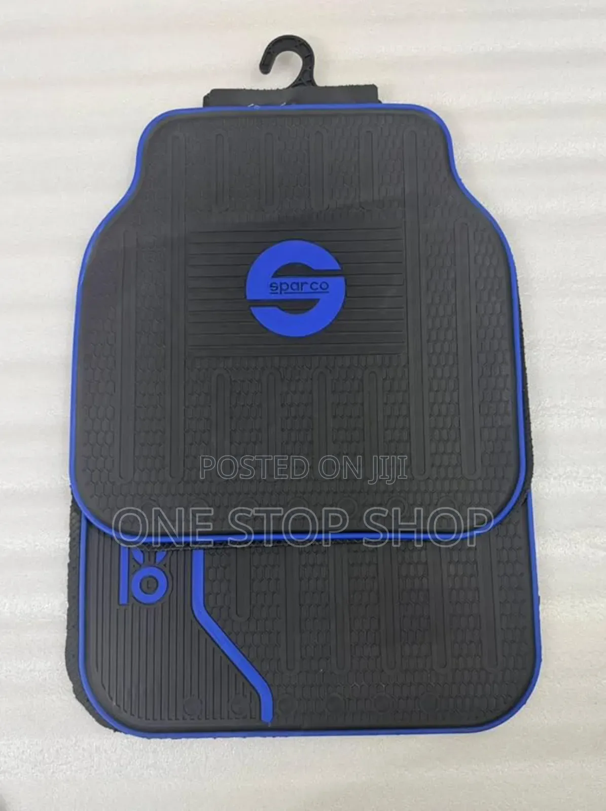 5pc Sparco Carpet Floor Mats With Blue Logo
