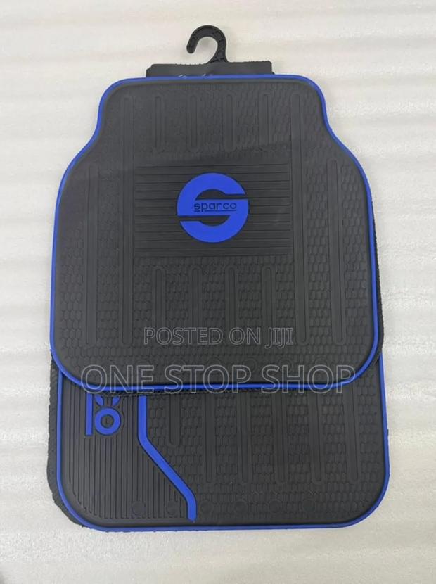 5pc Sparco Carpet Floor Mats With Blue Logo - main view