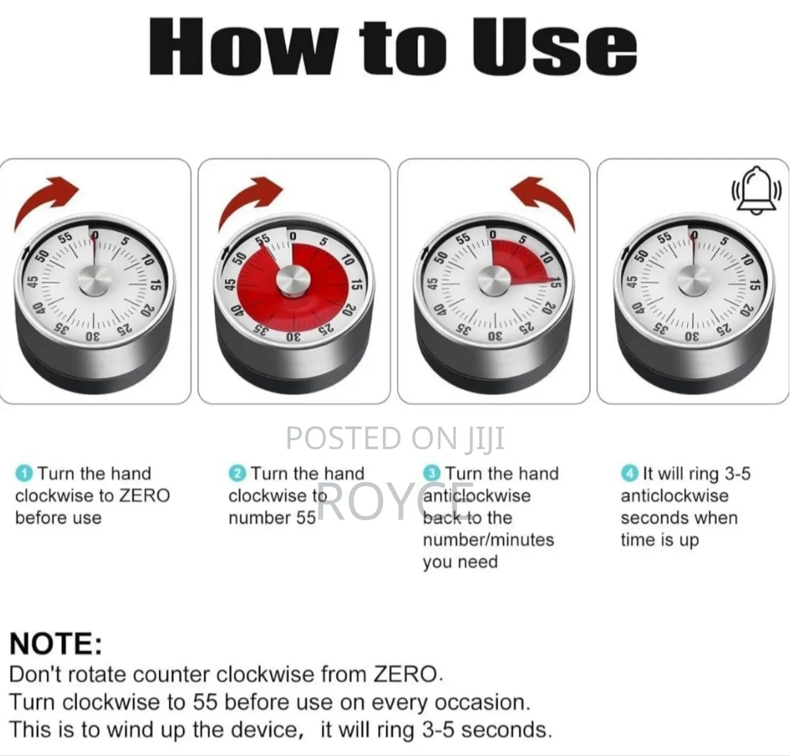 Kitchen Timer With Magnetic Back