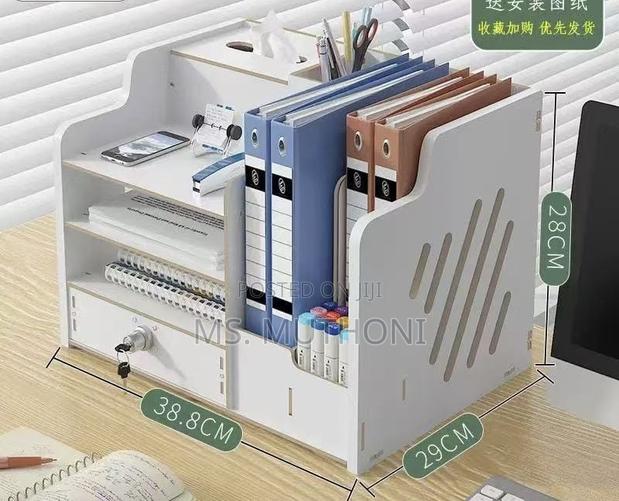Diy White Wooden Desktop Organizer - thumbnail 2