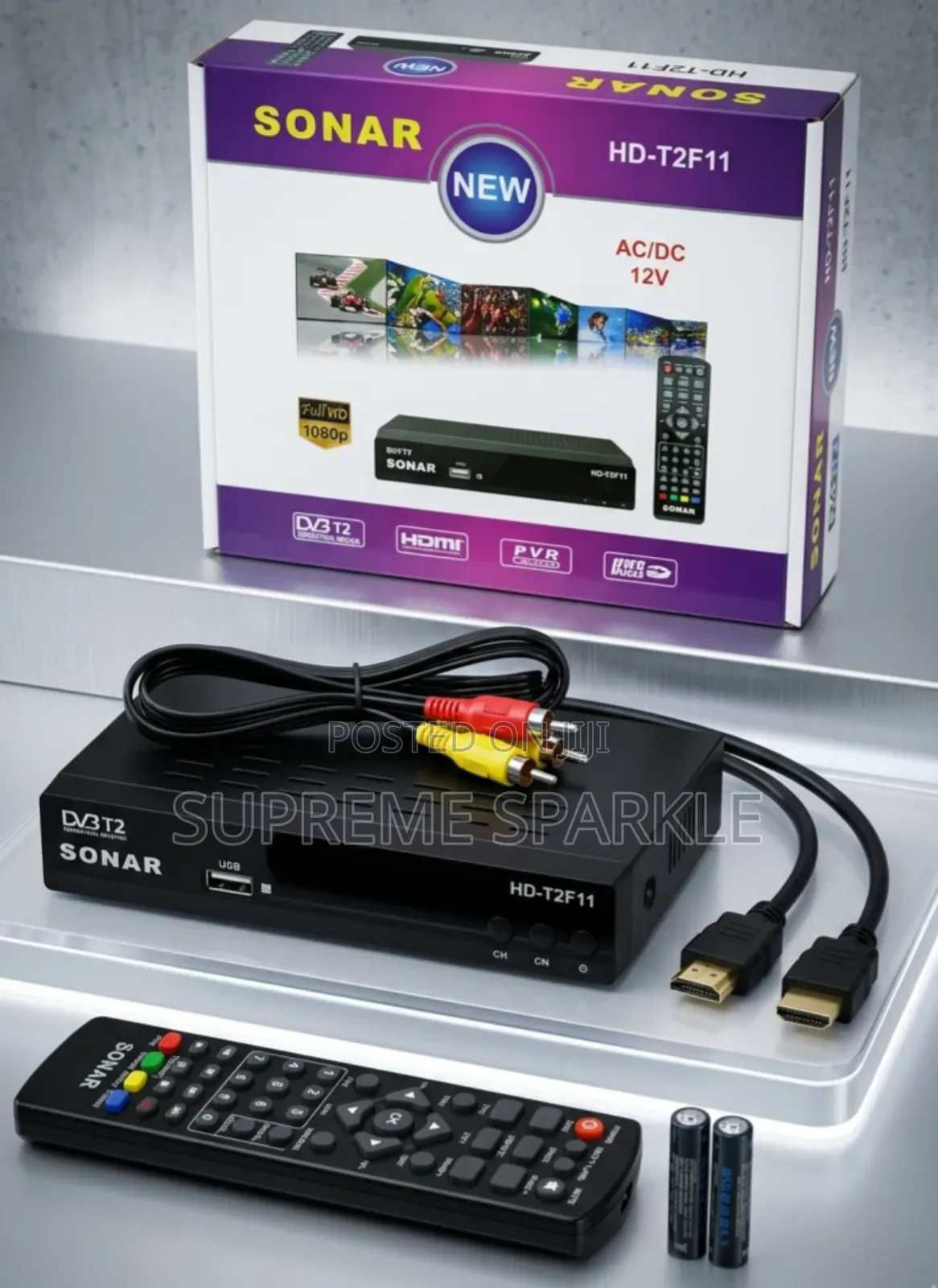 Sonar Hd-T2f11 Free to Air Digital Box Decoder. 1080p Resolution