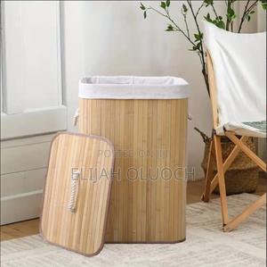 Foldable Bamboo Laundry Basket - main view
