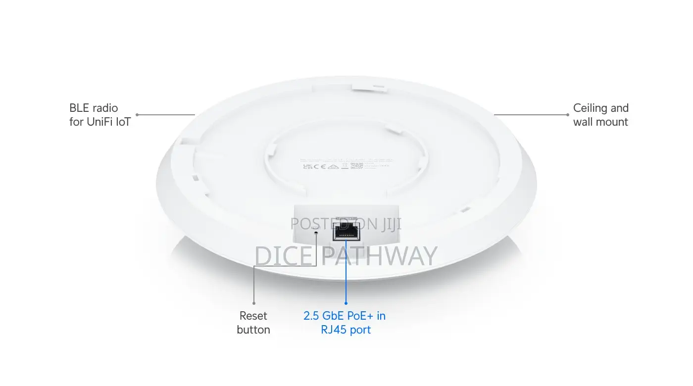 Unifi 6 Enterprise Ap (2.4/5/6 Ghz), Ceiling-Mounted (U6-Enterprise)