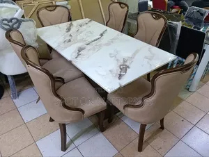 Classic 6-seater Dining Set With Marble Top Table + Free Delivery!!!