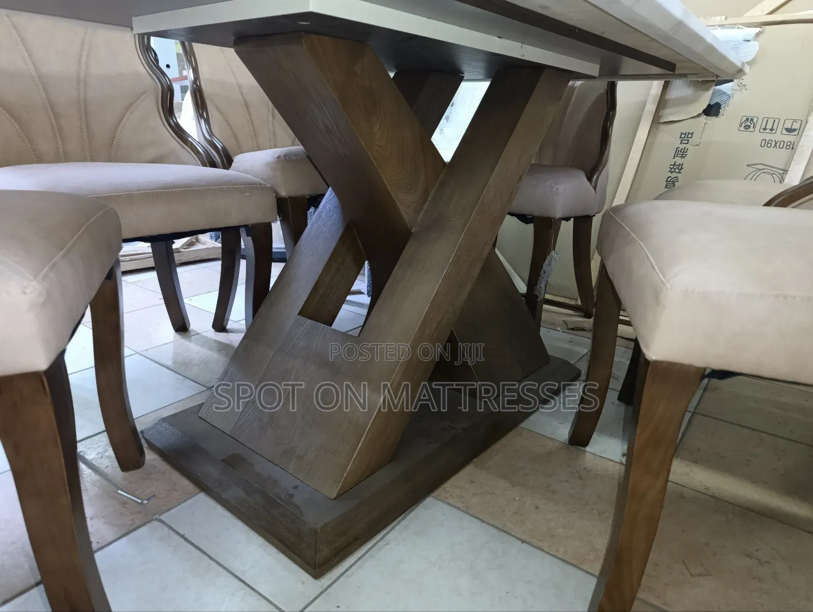Classic 6-seater Dining Set With Marble Top Table + Free Delivery!!!