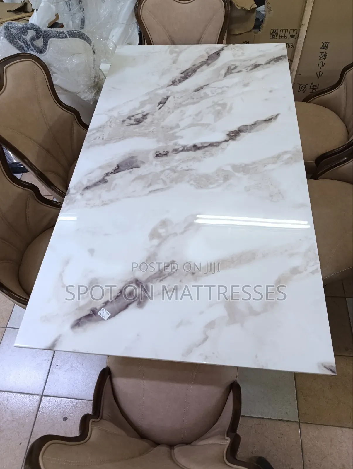 Classic 6-seater Dining Set With Marble Top Table + Free Delivery!!!