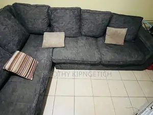 L Shaped Sectional Grey Sofa Set