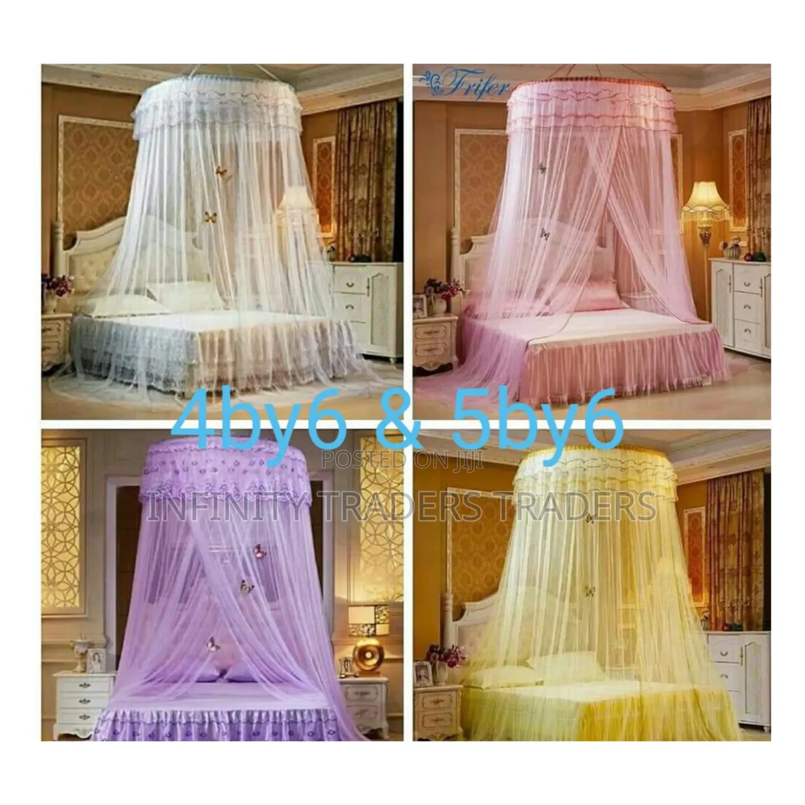 Round Mosquito Net(Cream, Pink.White, Purple)