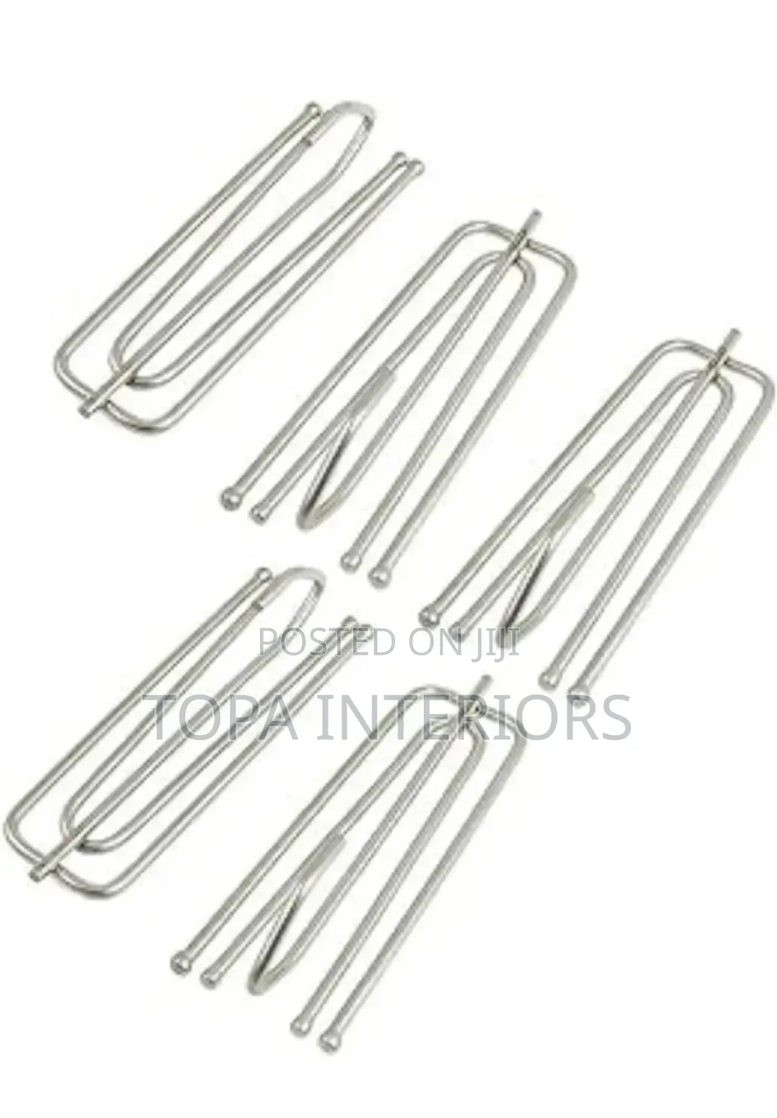 4-Prong Silver Metal Curtain Hooks for Drapery Suspension