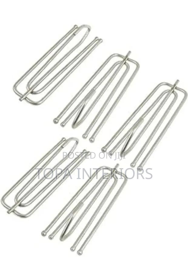 4-Prong Silver Metal Curtain Hooks for Drapery Suspension