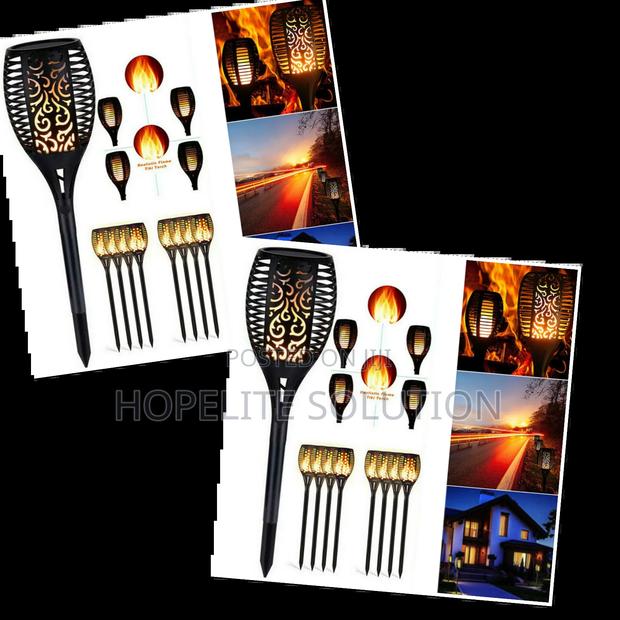 6 Pieces Led Solar Flame Lamp for Outdoor, Waterproof for Garden Decor