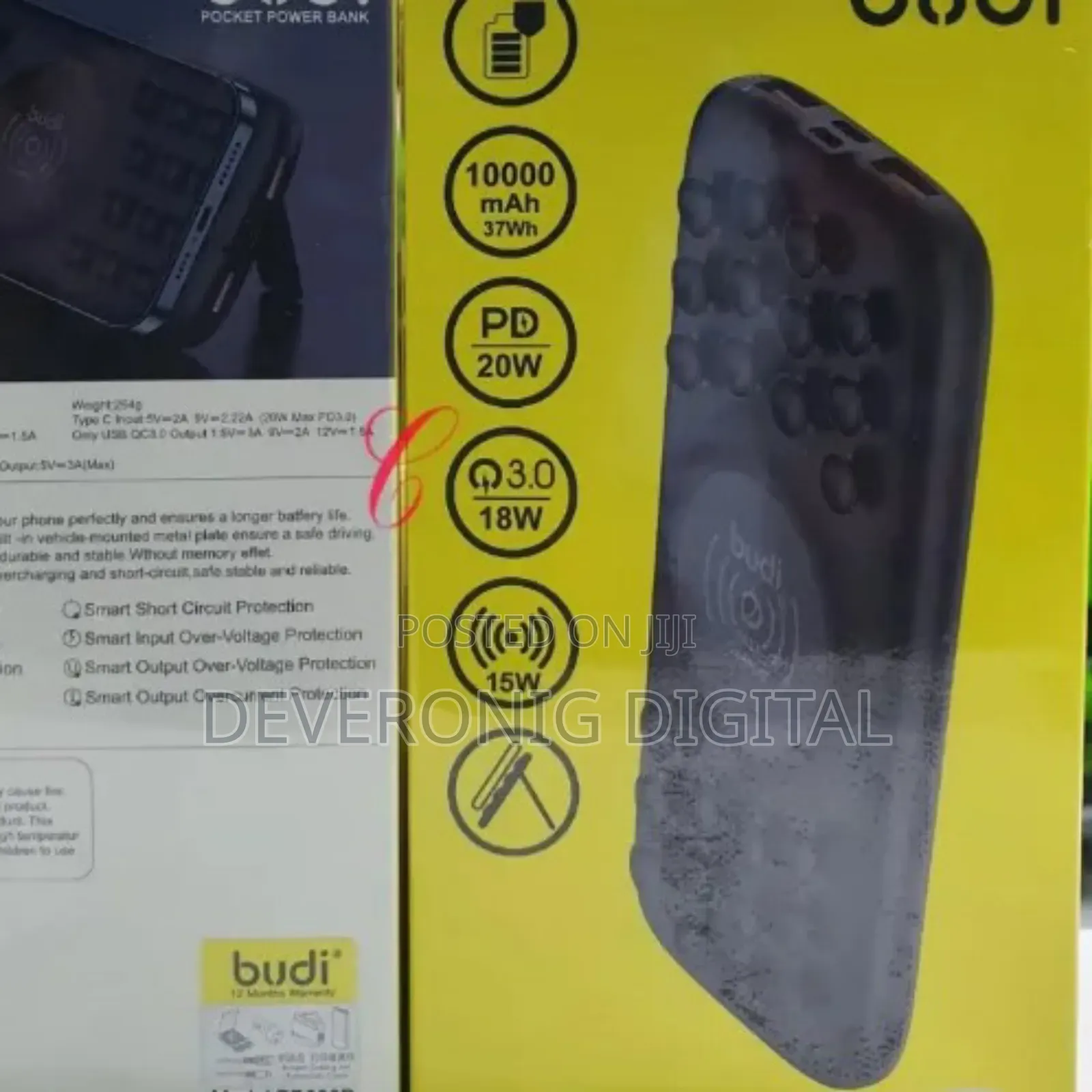 Budi Pb099b *20w 10000mah* Wireless Power Bank
