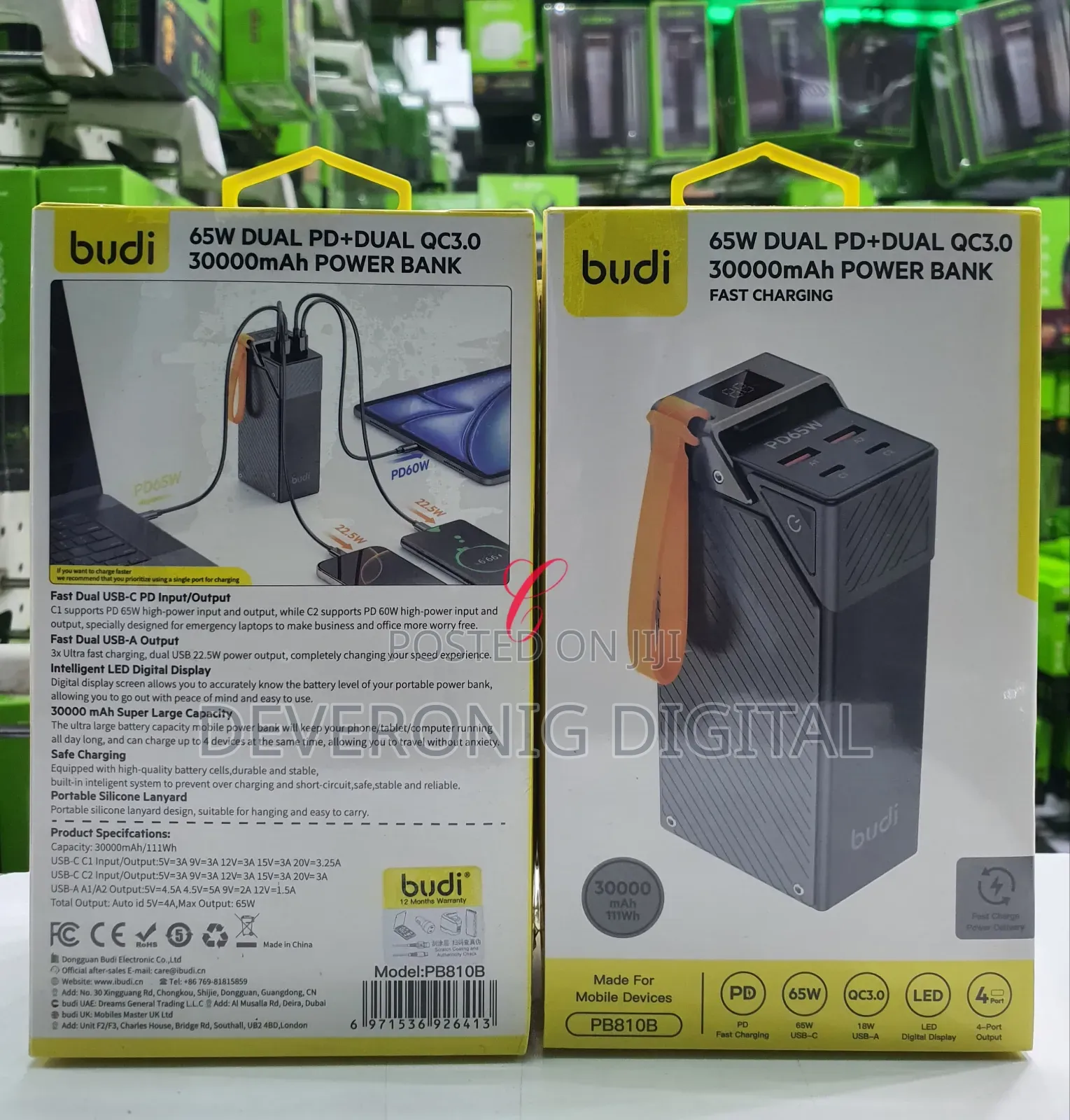 Budi Pb810b *65w 30000mah* Pd Fast Charging Power Bank