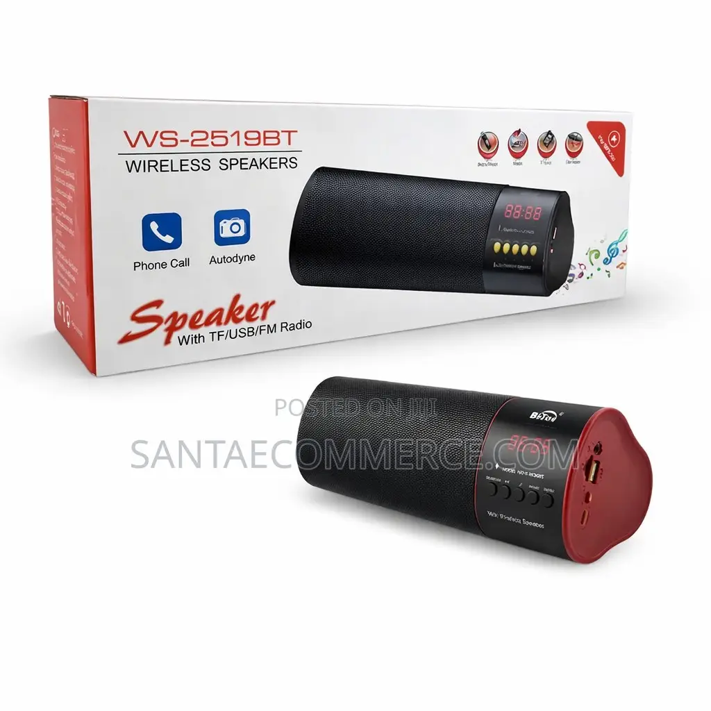 Portable Wireless Bluetooth Speaker With Led Display Fm Radio