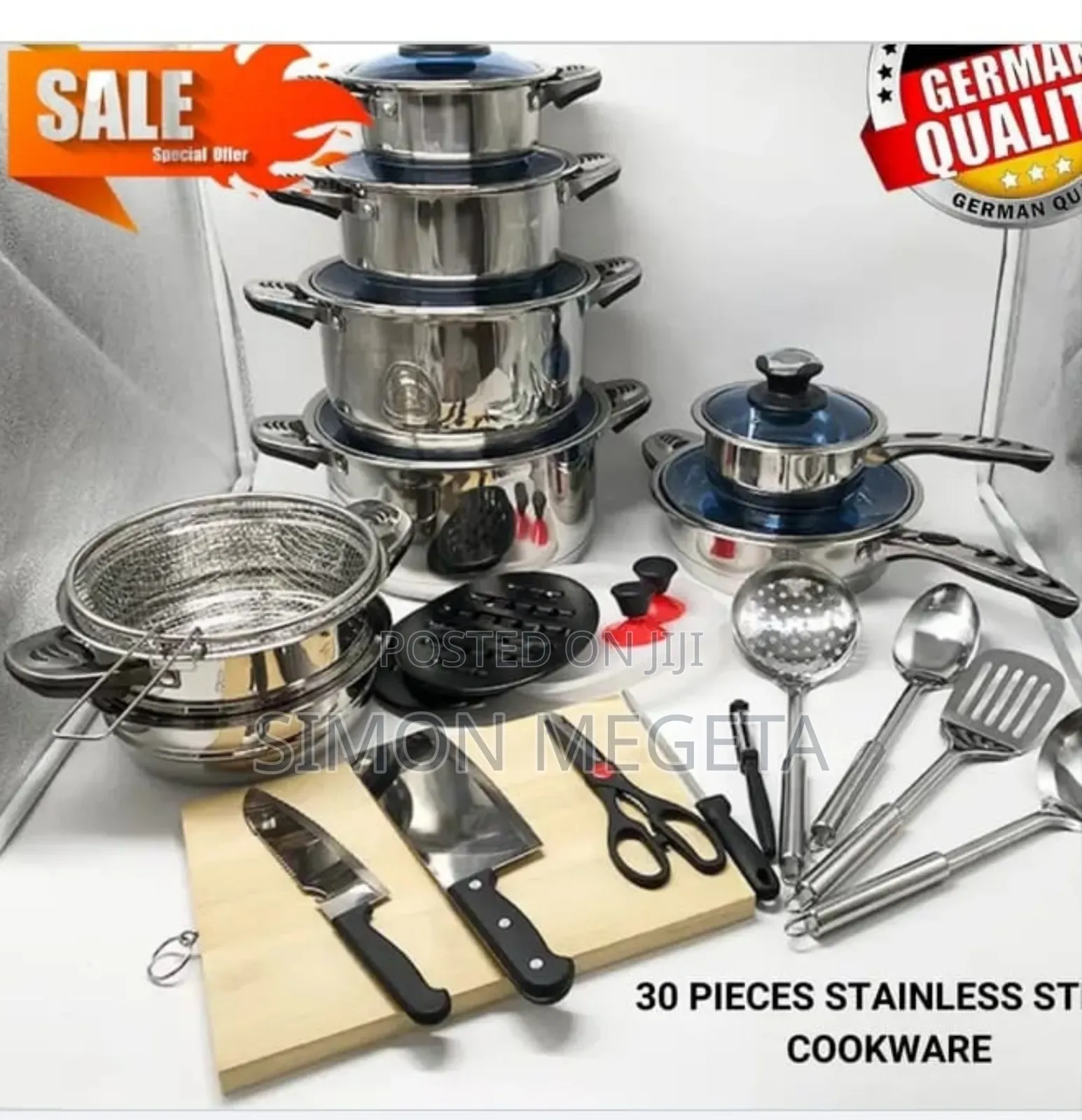 30pcs Marwa Stainless Steel Cookware Set Induction Bottom
Heavy Duty