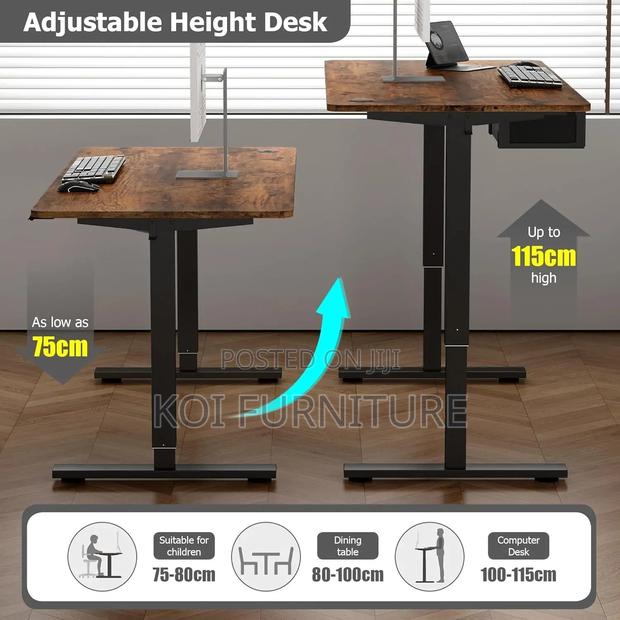 Office Desk; 1.4m Electric Adjustable Home Office Computer Desk - thumbnail 4