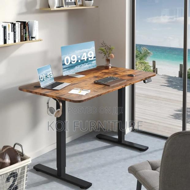 Office Desk; 1.4m Electric Adjustable Home Office Computer Desk - thumbnail 6