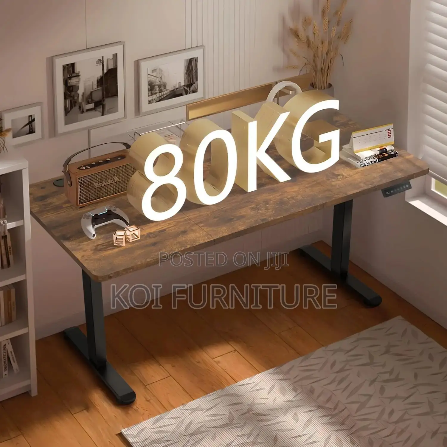 Office Desk; 1.4m Electric Adjustable Home Office Computer Desk