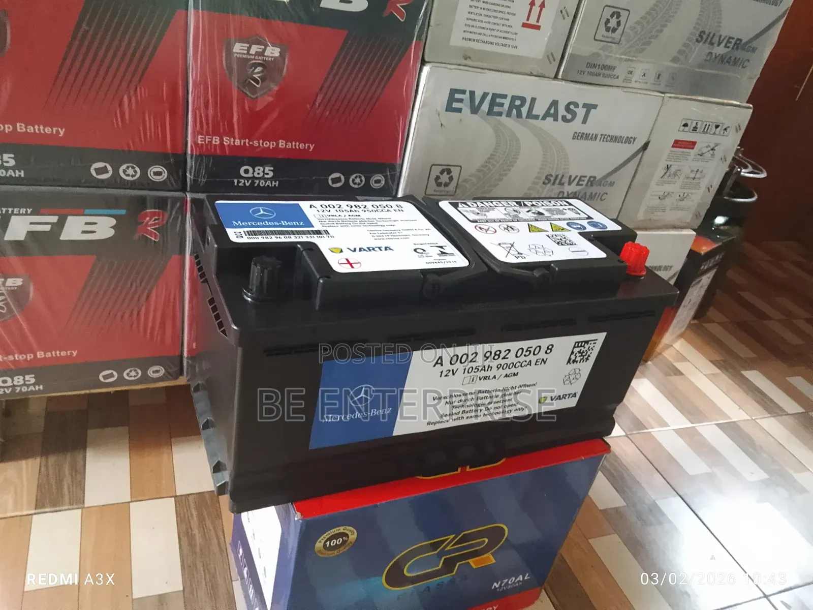 Marcedez Benz Din 105/105ah Agm