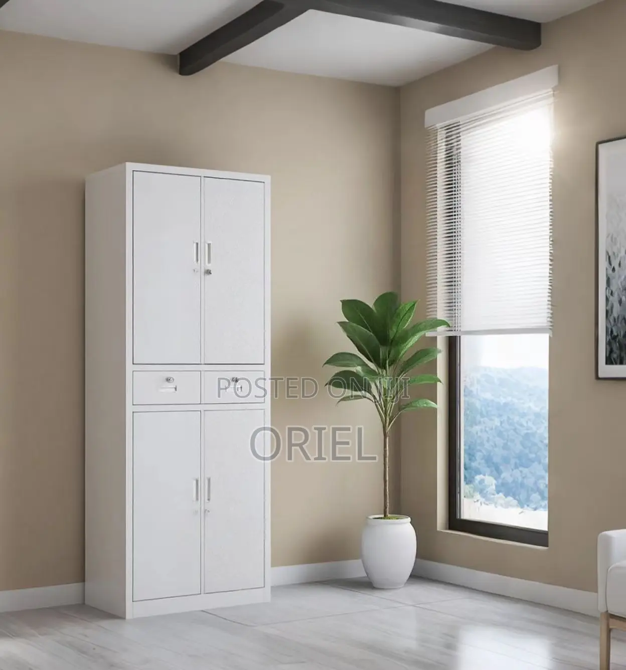 Office Cabinet : 4-Door , 2-Drawers Office Steel Lockable Cabinet