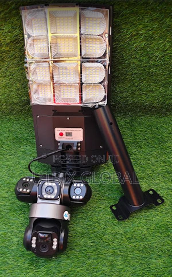 180w Solar Floodlight Camera 4g Triple Lens Security Cctv