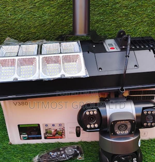 Solar 4g Floodlight CCTV Camera Triple Lens Remote Access - main view